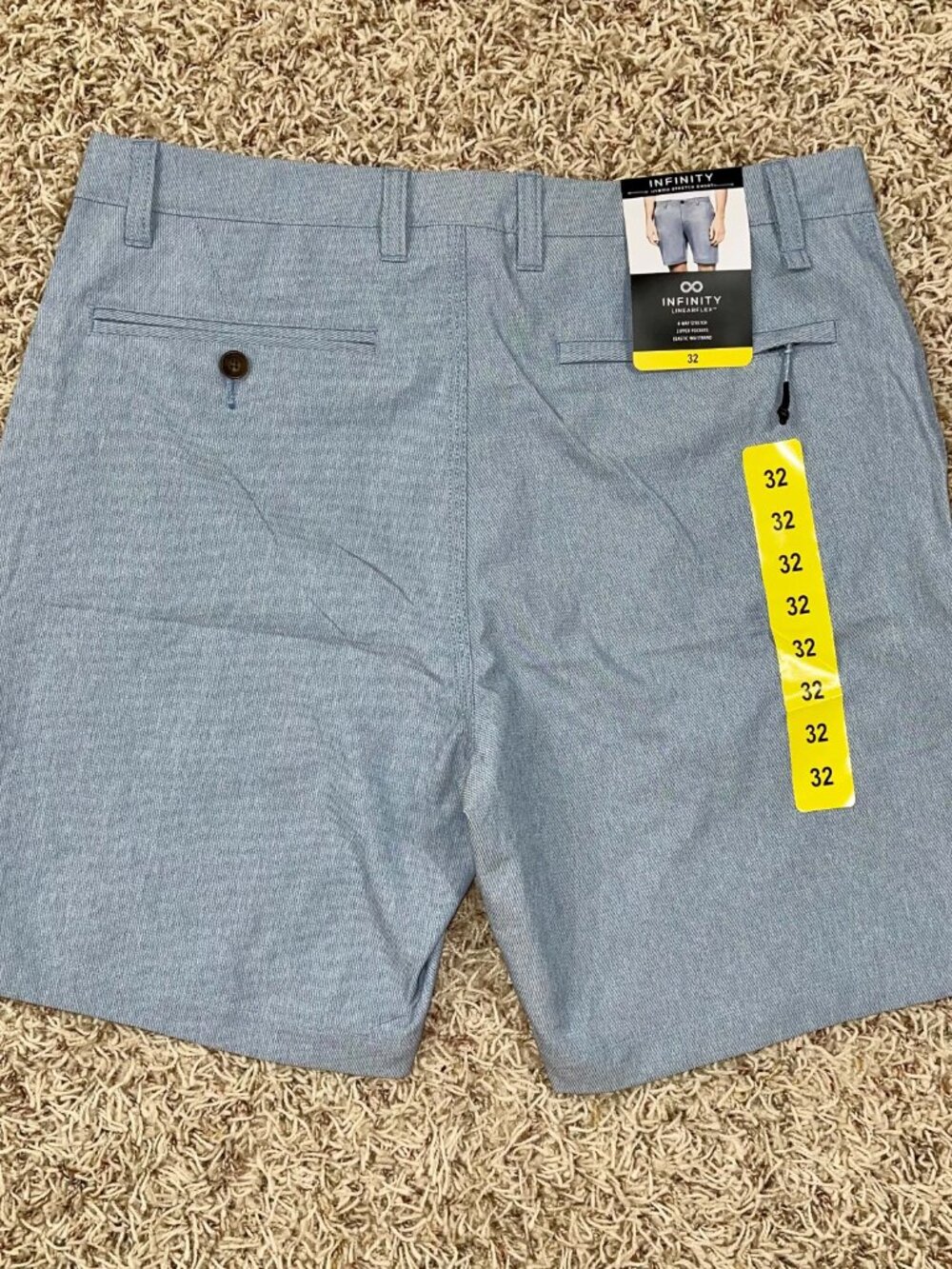 Infinity Men's Hybrid Stretch Shorts Blue, Size 32 (New)
